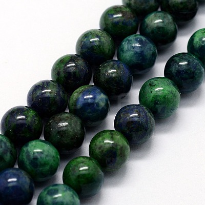 Natural Chrysocolla and Lapis Lazuli Beads Strands G-I199-37-12mm-1