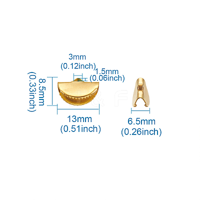 Iron Ribbon Crimp Ends IFIN-TAC001-06A-G-1