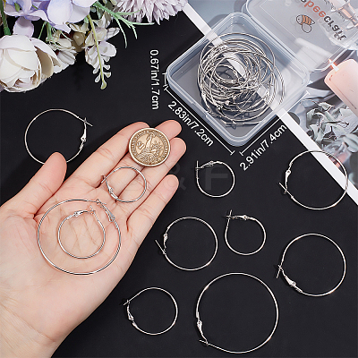 30Pcs 6 Style Brass Hoop Earring Findings FIND-BBC0003-23P-1