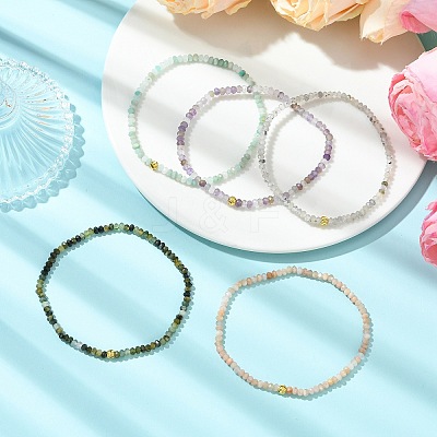 Natural Gemstone Beaded Stretch Bracelets for Women Men BJEW-JB14131-1