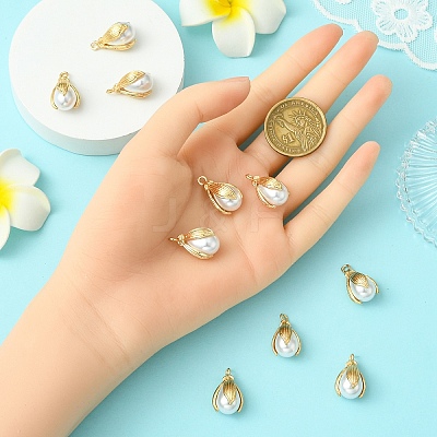 10Pcs ABS Plastic Imitation Pearl Pendants FIND-YW0008-30-1