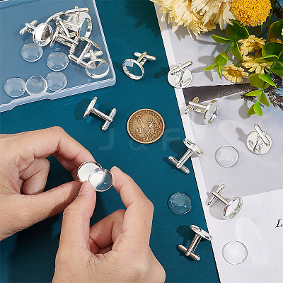 16Pcs Brass Cuff Button KK-UN0001-71-1