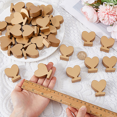 4 Sets Wood Name Card Clip AJEW-FH0009-24B-1