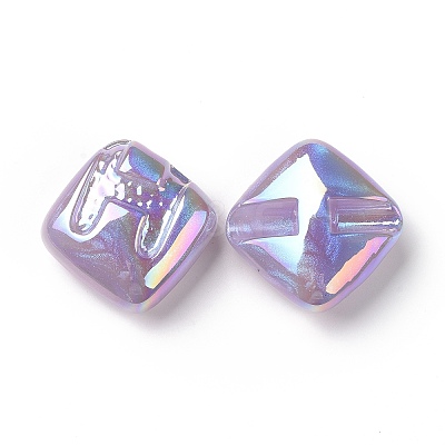 Rainbow Iridescent Plating Acrylic Beads LS-OACR-A010-06A-1