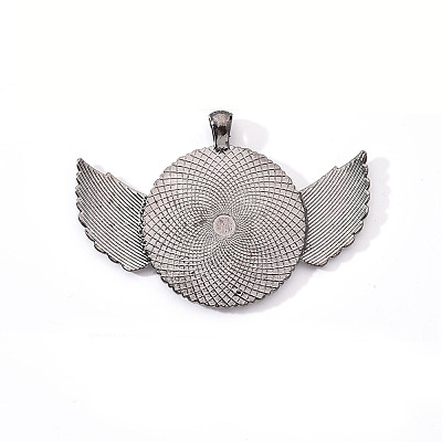 Alloy Pendant Cabochon Settings PALLOY-S107-003A-B-RS-1