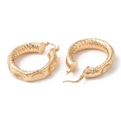 Brass Hammered Hoop Earrings EJEW-Q765-04G-1