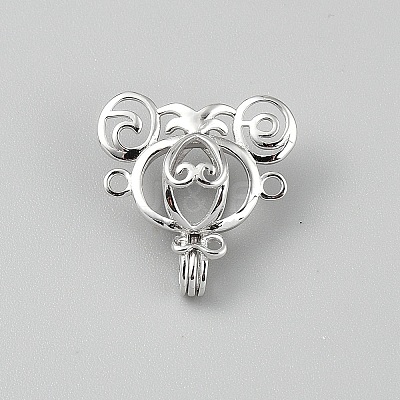 Sterling Silver Bead Cage Pendants STER-WH0008-87-1