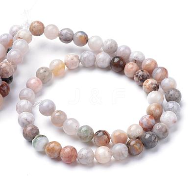 Natural Bamboo Leaf Agate Bead Strands G-R345-6mm-42-1