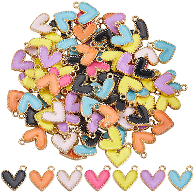 100Pcs Alloy Enamel Charms ENAM-SP0001-05-1