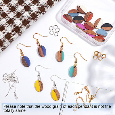DIY Walnut Wooden Dangle Earring Making Kits DIY-OC0006-82-1