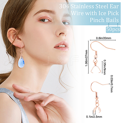 50Pcs 304 Stainless Steel Hooks STAS-BBC0001-49RG-1