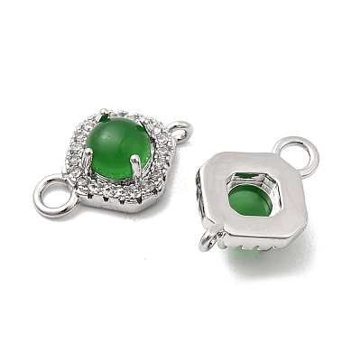 Brass Micro Pave Clear Cubic Zirconia Connector Charms KK-A277-21P-1