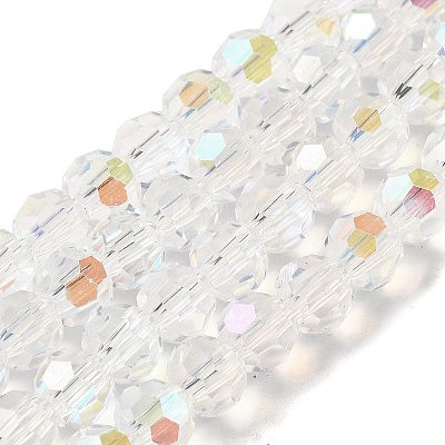 Electroplate Transparent Glass Beads Strands EGLA-A035-T6mm-L19-1