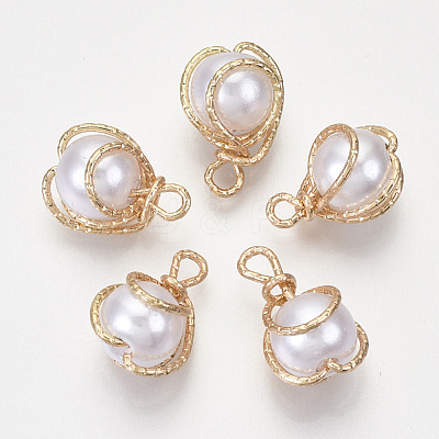 ABS Plastic Imitation Pearl Pendants KK-N235-020A-1