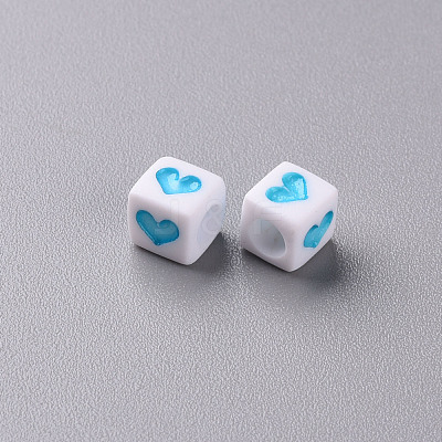 White Opaque Acrylic Beads MACR-T038-12A-1