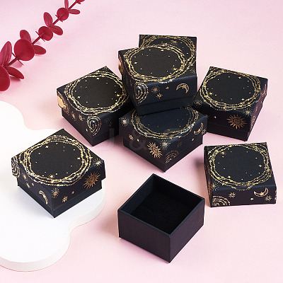 10Pcs Sun Moon Star Printed Cardboard Gift Boxes CBOX-TA0001-21E-1
