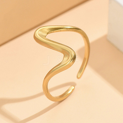 Wave 304 Stainless Steel Cuff Rings FS-WG0CC98-02-1