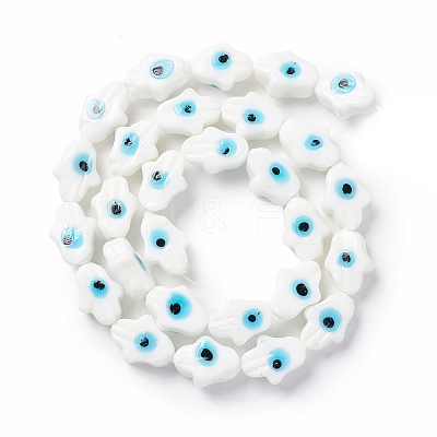 Handmade Evil Eye Lampwork Beads Strands LAMP-F024-02B-1
