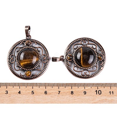 Natural Tiger Eye Pendants G-Q158-03-09-1