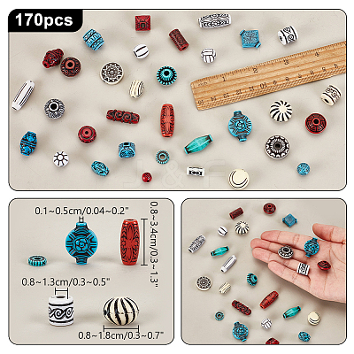 170Pcs Opaque Acrylic Beads MACR-PH0001-83-1