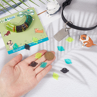42Pcs 3 Colors Transparent Blank Acrylic Pet Dog ID Tag PALLOY-AB00049-1