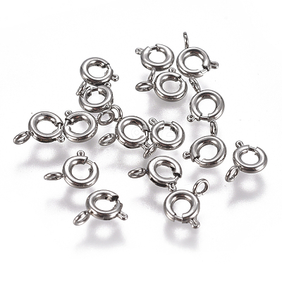 Non-Tarnish 304 Stainless Steel Spring Ring Clasps STAS-F224-02P-A-1