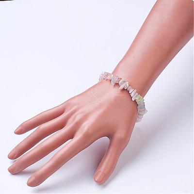 Natural Morganite Beaded Bracelets BJEW-JB02681-03-1