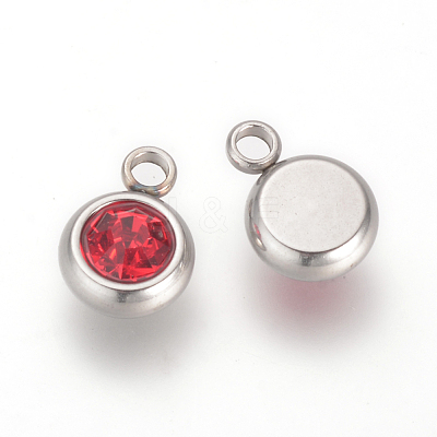 201 Stainless Steel Rhinestone Charms STAS-S068-07-1