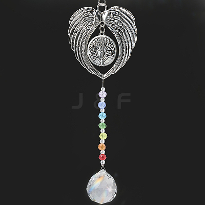 1Pc Heat Transfer Alloy Angel Wing Hanging Ornaments HJEW-BBC0001-15-1
