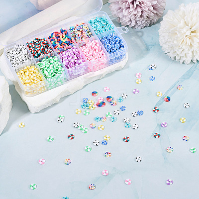 70G 10 Colors Handmade Polymer Clay Beads CLAY-TA0001-76-1