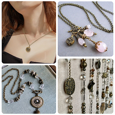 DIY Iron Chains Necklaces Making Kits DIY-SC0029-14A-1