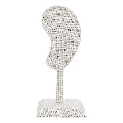 Ear Shaped Line & Wood Earrings Display Stands ODIS-WH0061-66-1