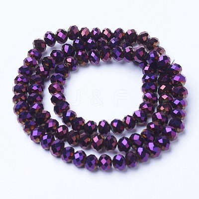 Electroplate Transparent Glass Beads Strands EGLA-A034-T10mm-UA06-1