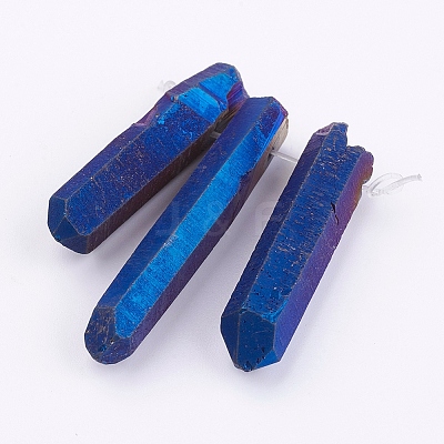 Electroplated Natural Quartz Crystal Graduated Beads Strands X-G-P315-A06-1