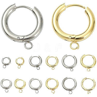 16Pcs 201 Stainless Steel Huggie Hoop Earring Findings STAS-FS0002-27A-1