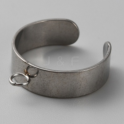 304 Stainless Steel Plain Band Open Cuff Ring Findings STAS-WH0048-02A-P-1