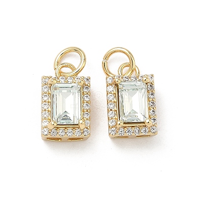 Brass Micro Pave Cubic Zirconia Pendants KK-C252-02F-G-1