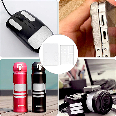 8Pcs 2 Styles PEVA Rubber Anti-Slip Hexagonal Phone Grip Tape Stickers for Phones AJEW-SP0002-64A-01-1