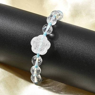 Adjustable Natural Quartz Crystal Braided Bead Bracelets BJEW-L713-A01-1