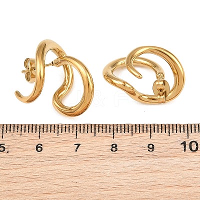 Irregular 304 Stainless Steel Stud Earrings SA-CBABBA6-02G-1