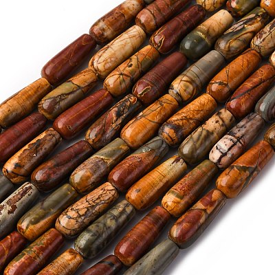 Natural Picasso Stone/Picasso Jasper Beads Strands G-D0017-05-1