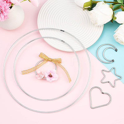 12Pcs 6 Styles Iron Ring for DIY Woven Net/Web with Feather IFIN-SP0001-50-1