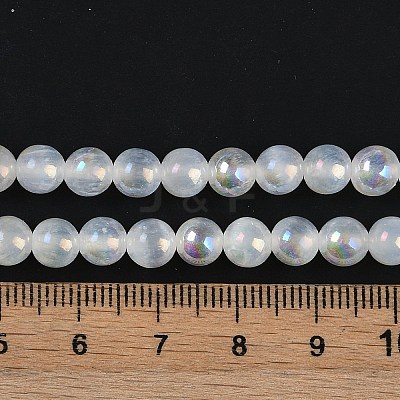 Plating Natural Selenite Beads Strands G-G120-A01-01-1