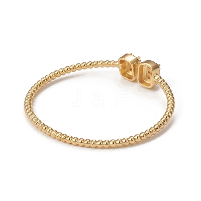 Rack Plating Brass Micro Pave Cubic Zirconia Bangle BJEW-E071-30G-1