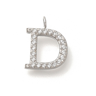304 Stainless Steel Micro Pave Cubic Zirconia Pendants STAS-H228-06P-D-1
