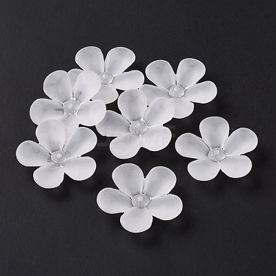 5-Petal Transparent Acrylic Bead Caps OACR-A017-12-1