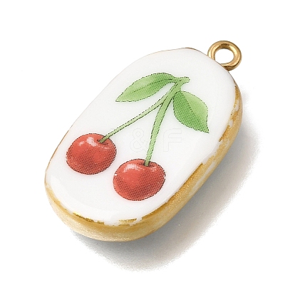 Fruit & Floral & Animals Printed Handmade Porcelain Pendants STAS-Z207-01G-09-1