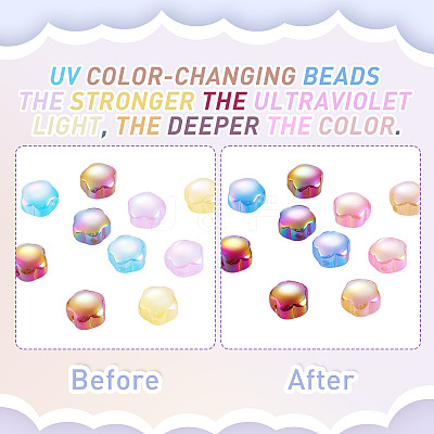 10Pcs Transparent Resin UV Reactive Beads RESI-TADJ0001-12-1