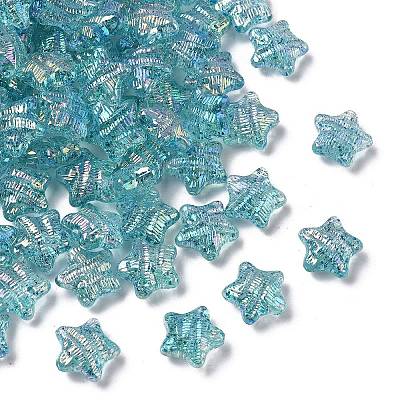 UV Plating Transparent Acrylic Beads OACR-G051-01G-1