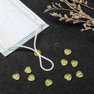 Heart Transparent PVC Plastic Cord Lock for Mouth Cover KY-D013-03E-1